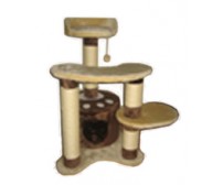 Cat tree 55x50x75cm - brown and light beige
