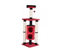 Cat tree 45x45x142cm - red and black