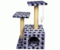 Cat tree 44x33x71cm - blue with paws