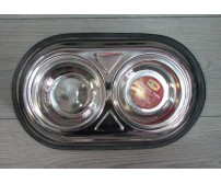 13108 Metal bowl double, with stand, design - 2 x 450ml