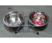 13110 Metal bowl double, with stand - 2 x 200ml